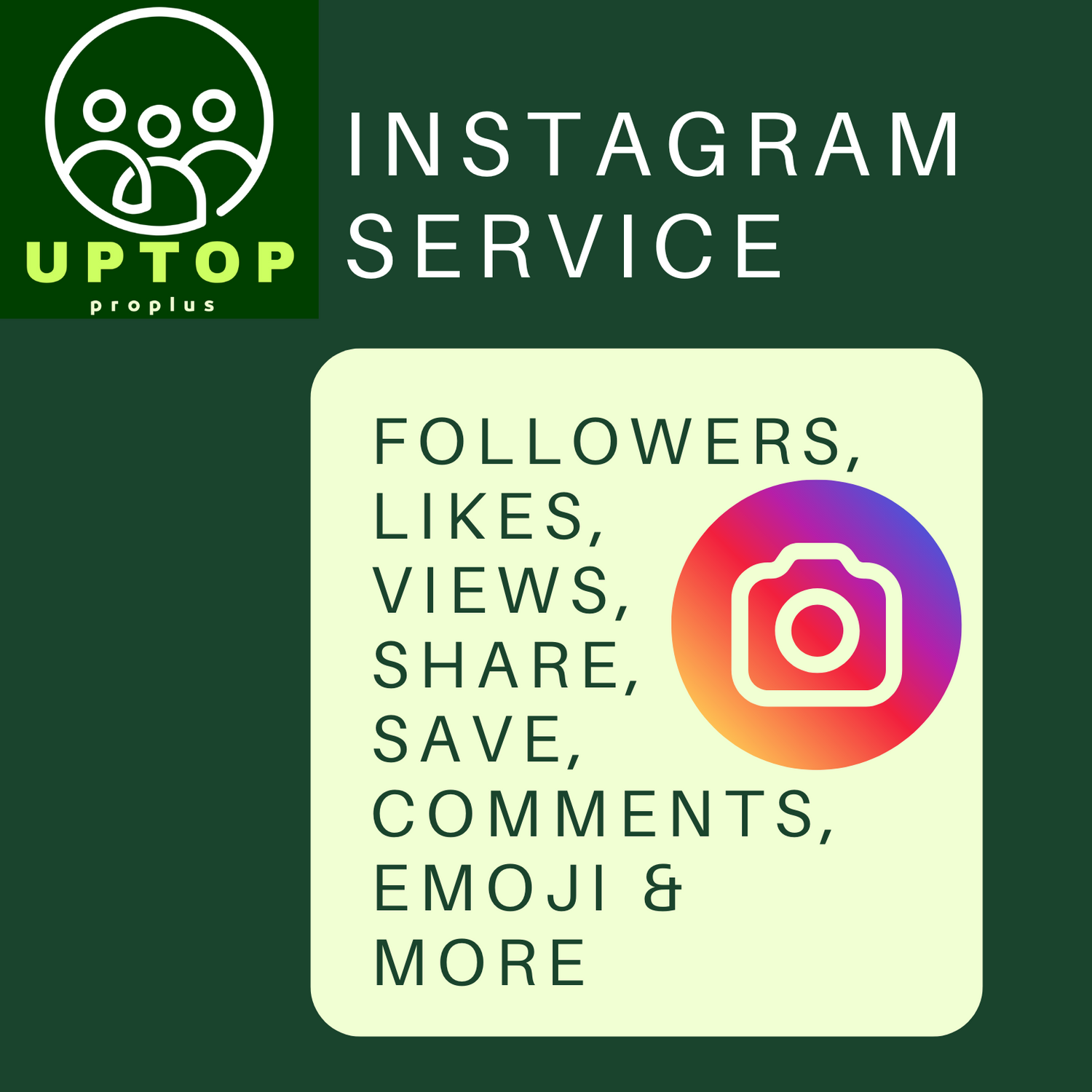 Instagram Services – Followers, Likes, Views, Share, Save, Comments, Emoji & More